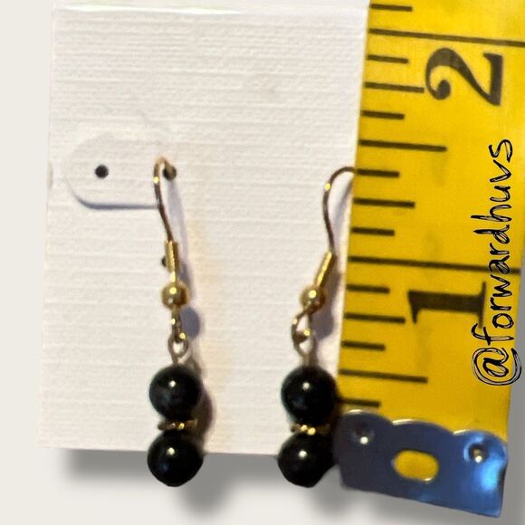 Bundle Sale 3 for $15 | Hand Crafted Black Bead Dangle Earrings - Picture 3 of 6